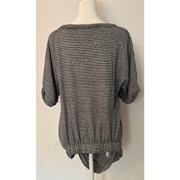 Sundance Linen-Cotton Emmaline Oversized Twist Front Striped Tee Size S - Picture 4 of 6